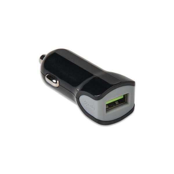 Celly TURBO CAR Charger met 1 USB poort, output 2.4A, zwart