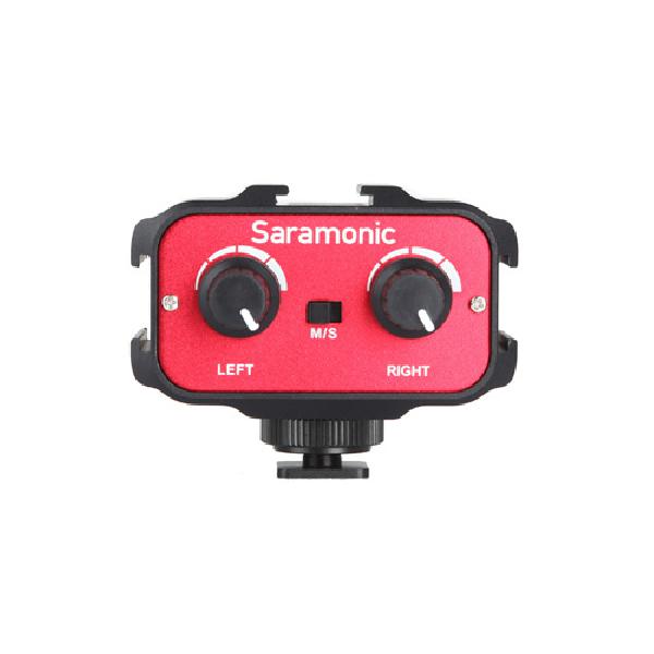 Saramonic SR-AX100 2-kanaals audio mixer met 3.5mm TRS stereo uitgang