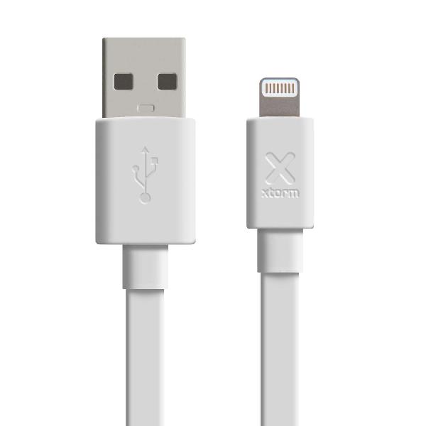 Flat USB to Lightning cable (1m) White