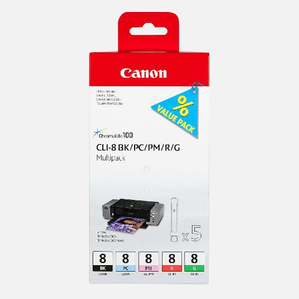 Canon CLI-8 BK/PC/PM/R/G 5-inktcartridge (multipack)