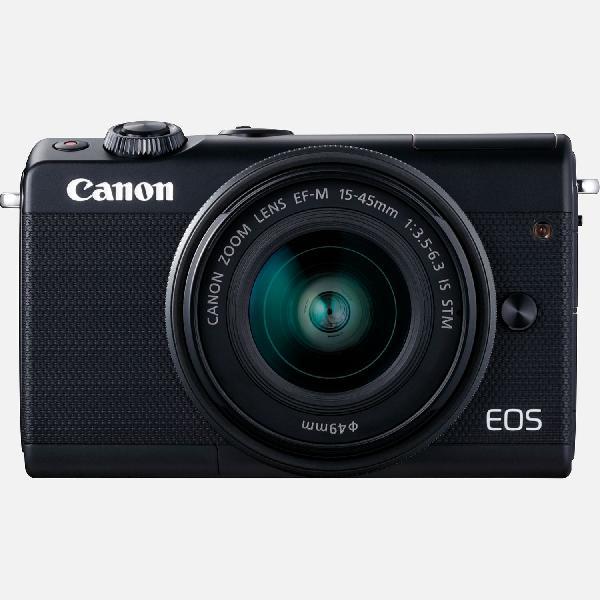 Canon EOS M100 zwart + EF-M 15-45mm f/3.5-6.3 IS STM-lens, zwart