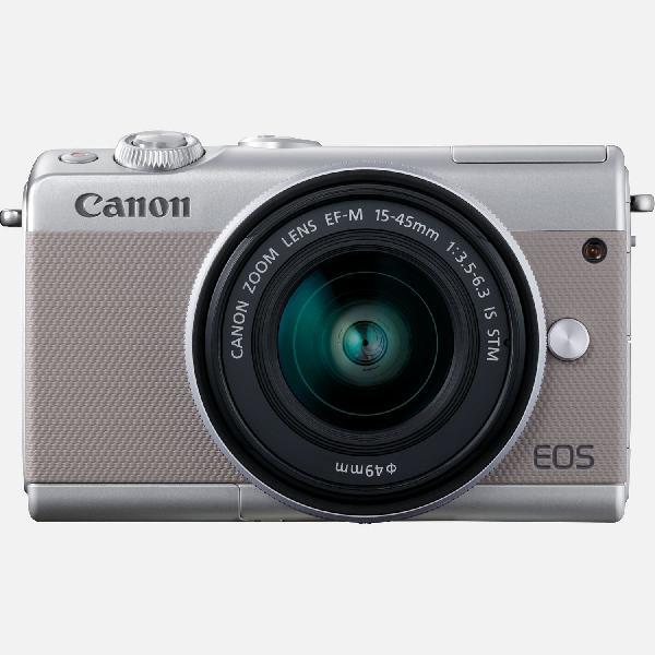 Canon EOS M100 grijs + EF-M 15-45mm f/3.5-6.3 IS STM-lens, zilver