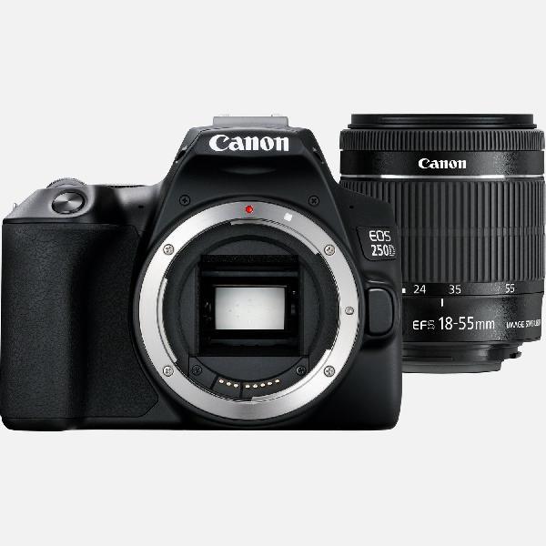 Canon EOS 250D-camera, zwart + EF-S 18-55mm f/4-5.6 IS STM-lens