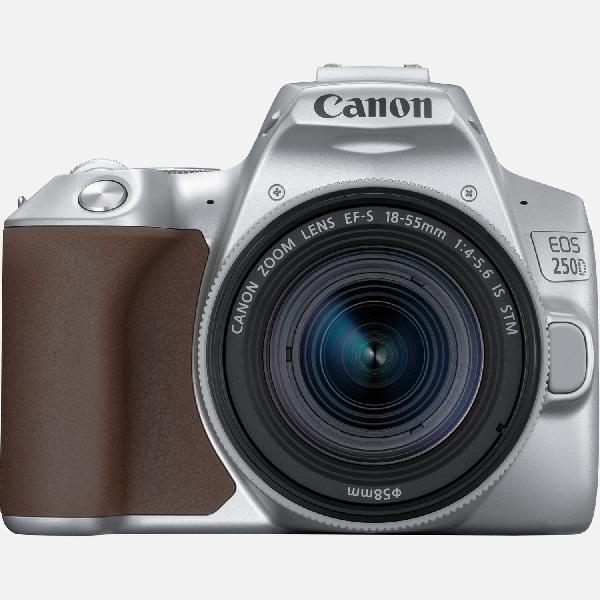 Canon EOS 250D-camera, zilver + EF-S 18-55mm f/4-5.6 IS STM-lens