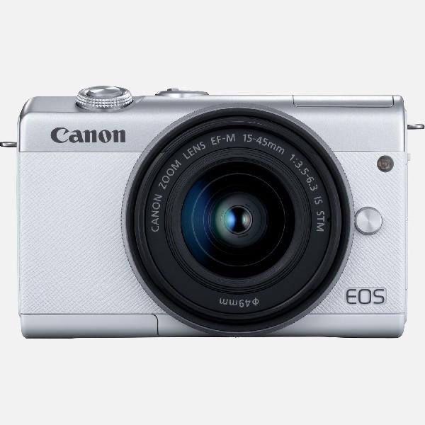 Canon EOS M200-body - wit + EF-M 15-45mm zilver