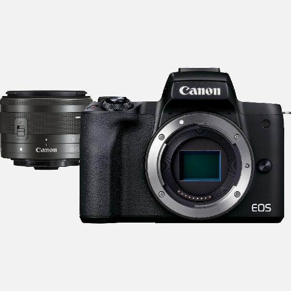 Canon EOS M50 Mark II-systeemcamera, zwart + EF-M 15-45mm f/3.5-6.3 IS STM-lens, grafiet