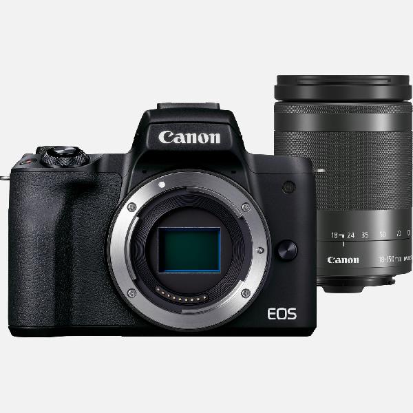 Canon EOS M50 Mark II-systeemcamera, zwart + EF-M 18-150mm f/3.5-6.3 IS STM-lens, grafiet