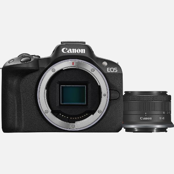 Canon EOS R50-systeemcamera, zwart + RF-S 18-45mm F4.5-6.3 IS STM-lens