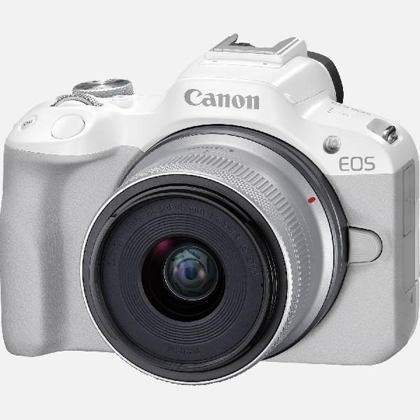 Canon EOS R50-systeemcamera, wit + RF-S 18-45mm F4.5-6.3 IS STM-lens