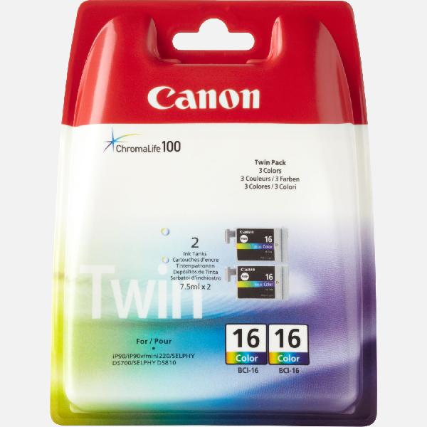 Canon BCI-16 C/M/Y-kleureninktcartridge (Twin Pack)