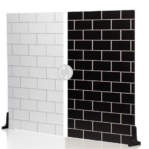 V-Flat World White Subway Tile/Ebony Subway Tile - XL | | 0850011631133
