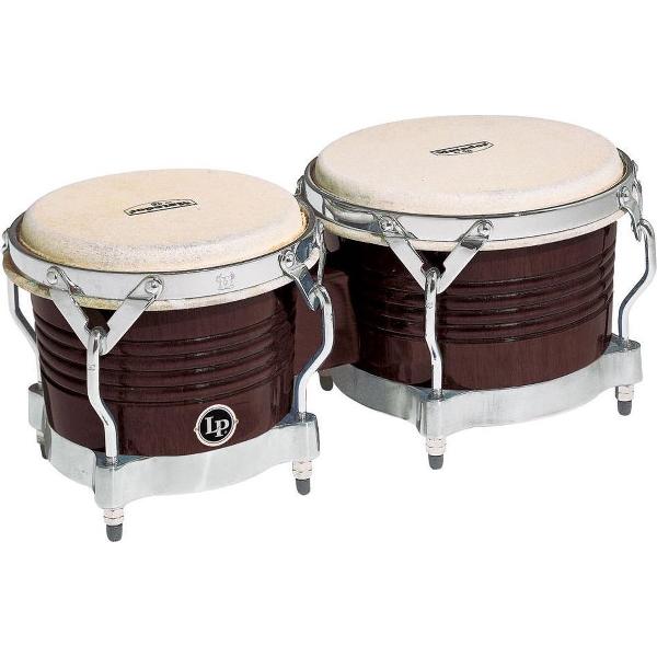 Latin Percussion M201 Matador Wood Bongos Dark Brown Chrome bongos