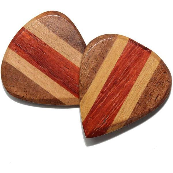 Cocobolo, Esdoorn & Padoek Jazz III houten 2-pack plectrum 3.50 mm