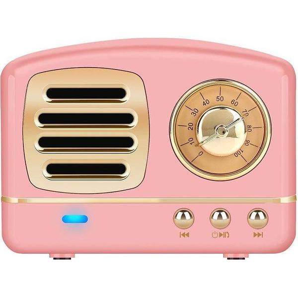 Retro Bluetooth Speaker - Draadloos - Mini Speaker - Roze