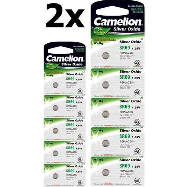10 Stuks (2 Blister a 5st) Camelion SR69W/371 1.55V knoopcel batterij