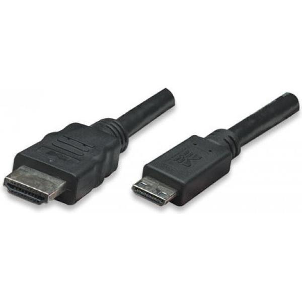 Techly HDMI kabel High Speed met Ethernet-Mini HDMI, 3m zwart.
