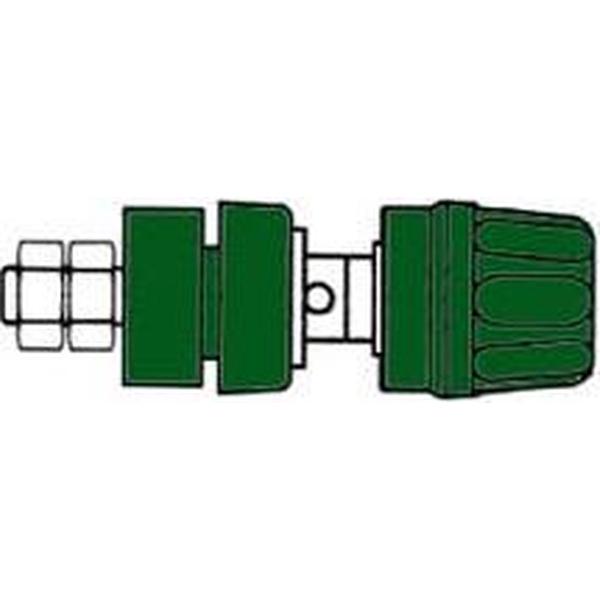 GEISOLEERDE 4mm INBOUWBUS MET KOP EN RING / GROEN (PKI10A) (HM2441A)