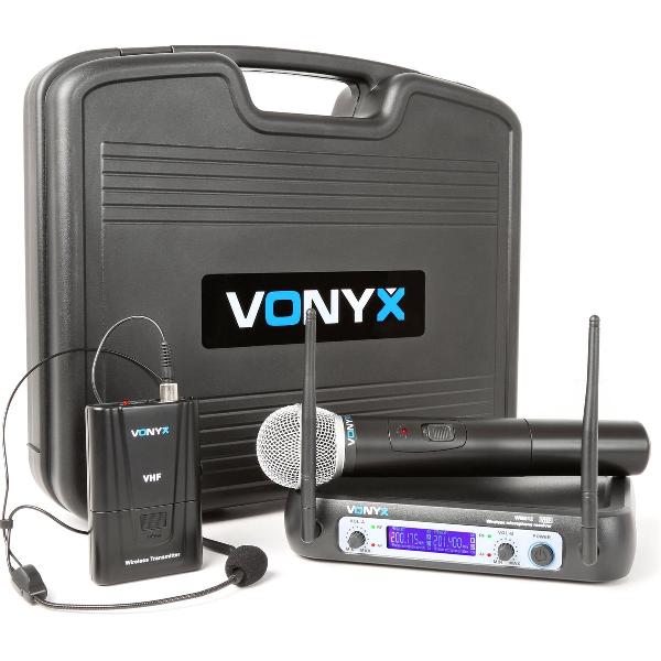 WM512C 2-Kanaals VHF Draadloos Microfoonsysteem Handheld Headset combi