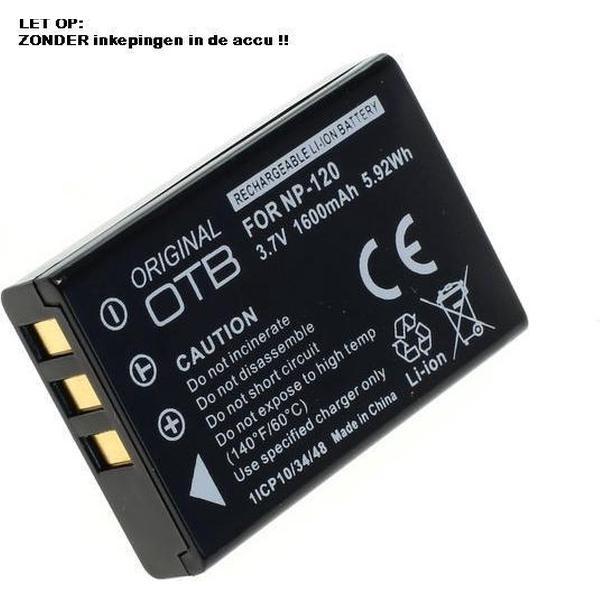 OTB Accu Batterij Fuji NP-120 - 1600mAh (zonder inkepingen in de behuizing)
