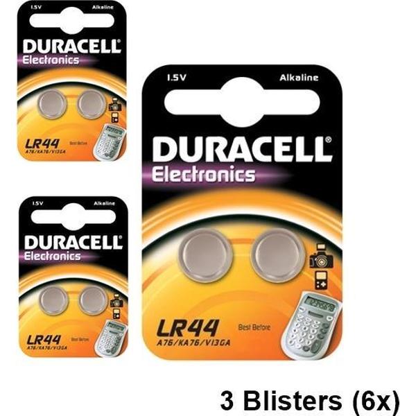 3 Blisters (6 stuks) - Duracell G13 / LR44 / A76 knoopcel
