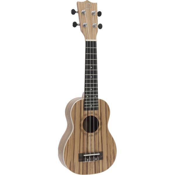 DIMAVERY UK-400 ukelele muziekinstrument soprano Zebrawood