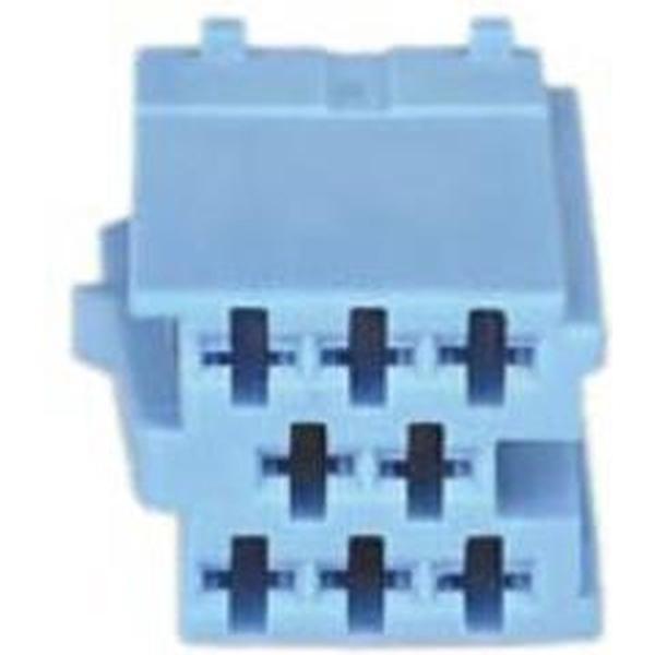 conn. mannelijk 8-pin blue MINI ISO 10 stuks