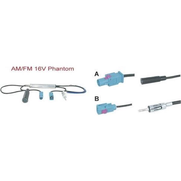 adapterkabel 15 cm + fantoom Y splitter Fakra F - DIN M en F