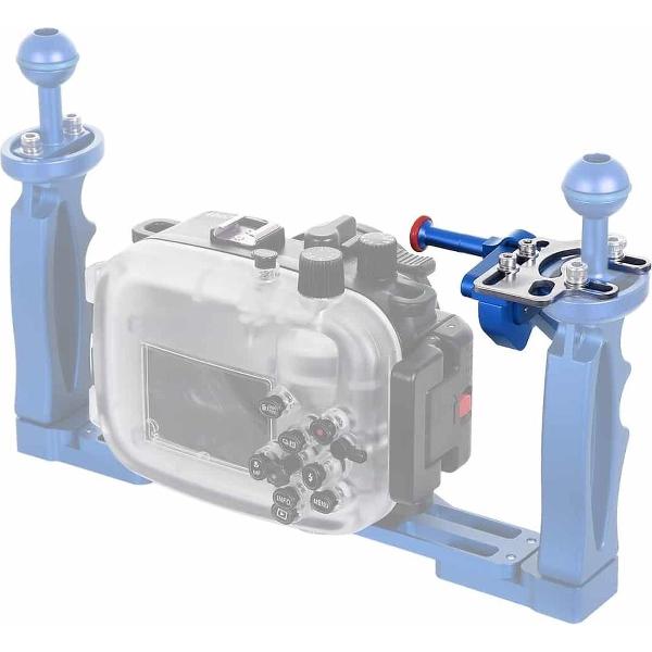 PULUZ Ontspanknop Trigger Verlengstuk Adapter Hendelsteun voor onderwaterarmsysteem (blauw)