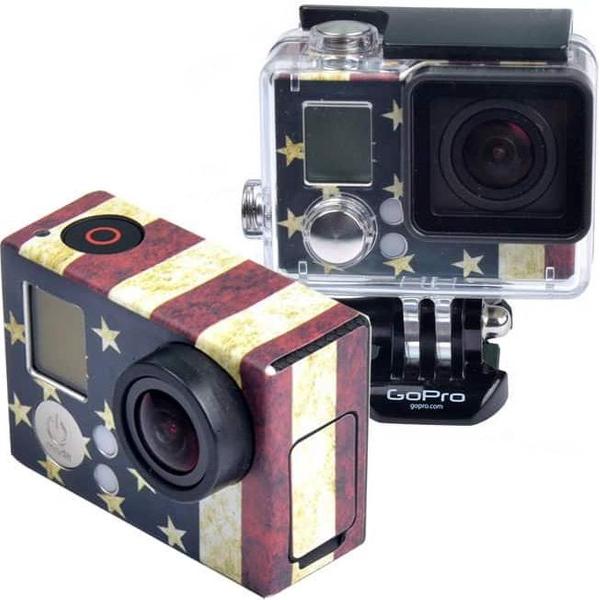 Retro Amerikaanse vlag patroon zaak Sticker voor GoPro HERO3 + / 3