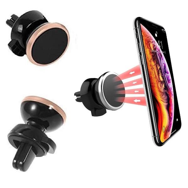 Magnetische telefoonhouder voor in de auto - Magneet - Ventilatierooster - Ventilator- Auto ventilatie houder - Smartphone - Mobielhouder - Autohouder - Auto telefoonhouder - Samsung - iPhone - Nokia - Huawei - Sony - Universeel - Rose