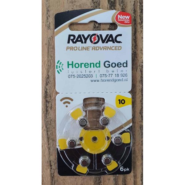 Rayovac Proline Advanced - hoortoestel batterij P10 - gele sticker - Horend Goed