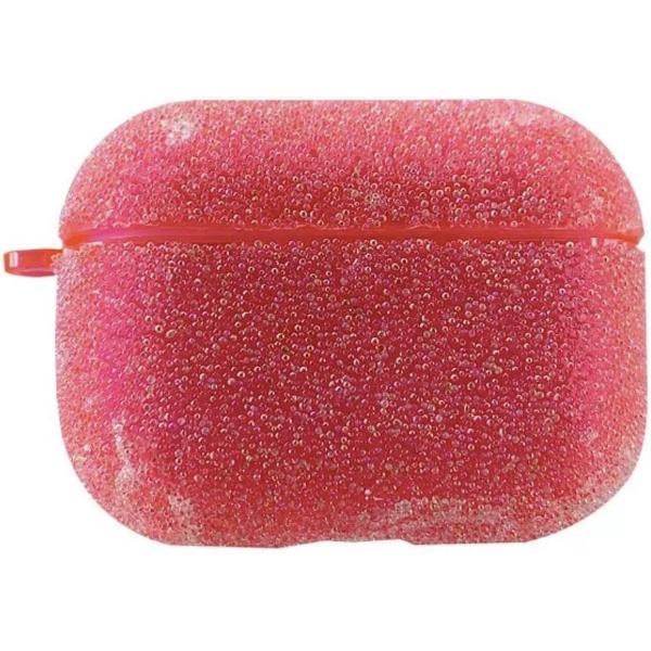 Airpods Pro Case Cover - Glitters Neon Roze - Beschermhoes - Bescherm Etui inclusief karabijnhaak - Geschikt voor Apple Airpods Pro