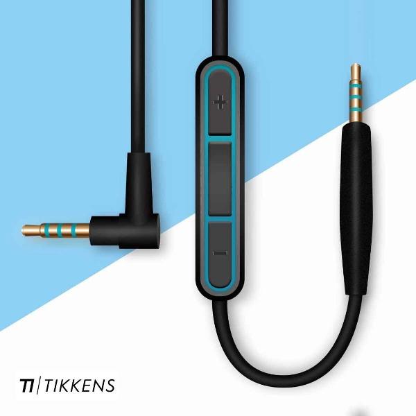 TIKKENS Audio Kabel - 2.5mm Jack naar 3.5mm Jack - Zwart - 1.35m - Aux - Microfoon - Bose Quietcomfort 25/35 - On-ear Koptelefoon - Verleng Snoer - Apple
