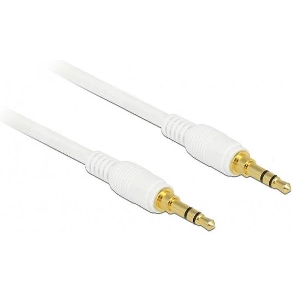 DeLOCK 3,5mm Jack stereo audio slim kabel kabel met extra ruimte - wit - 1 meter