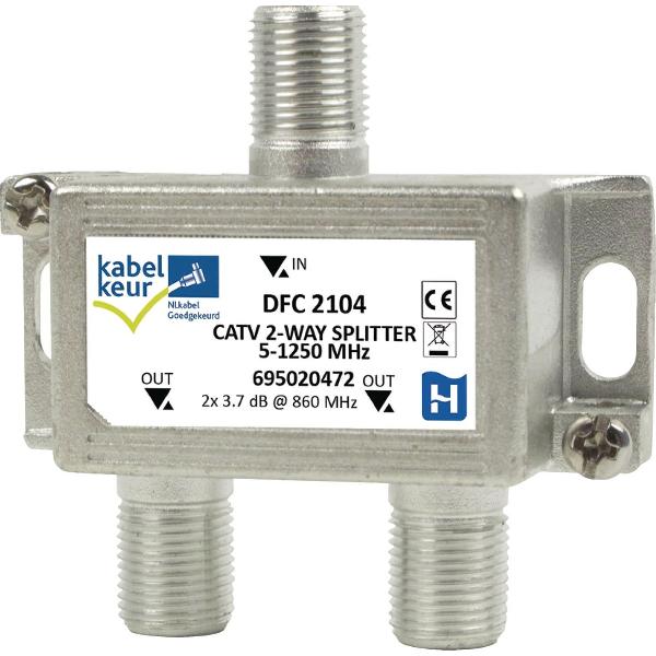 Hirschmann - splitter DFC2104 met 2 uitgangen - 3,7 dB / 5-1250 MHz