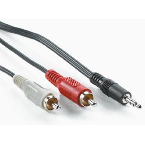 Roline 3,5mm Jack - Tulp stereo audio kabel - zwart - 5 meter