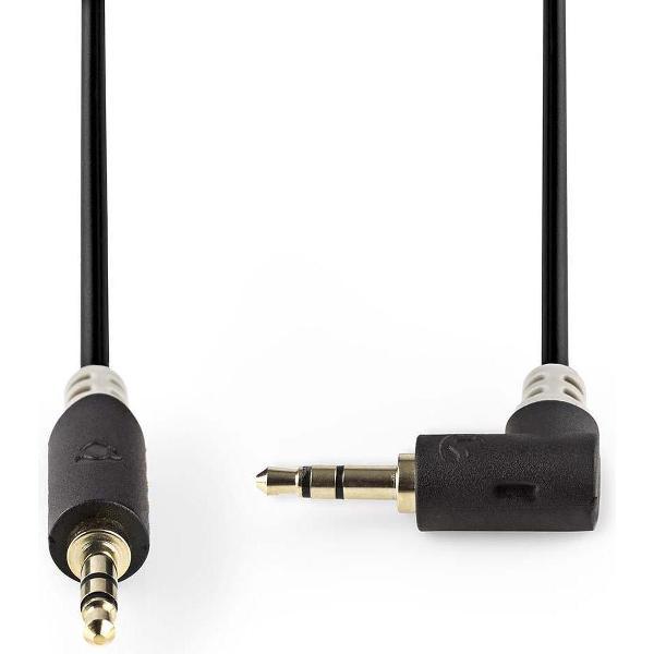Nedis 3,5mm Jack stereo audio kabel - haaks / zwart - 0,50 meter