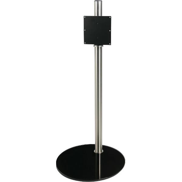 Cavus Sphere L 120cm Design Tv Vloerstandaard - Hoogglans Zwart Glas & RVS - Tv meubel geschikt voor 32-65 inch tot 30 kg - VESA 100x200 200x200