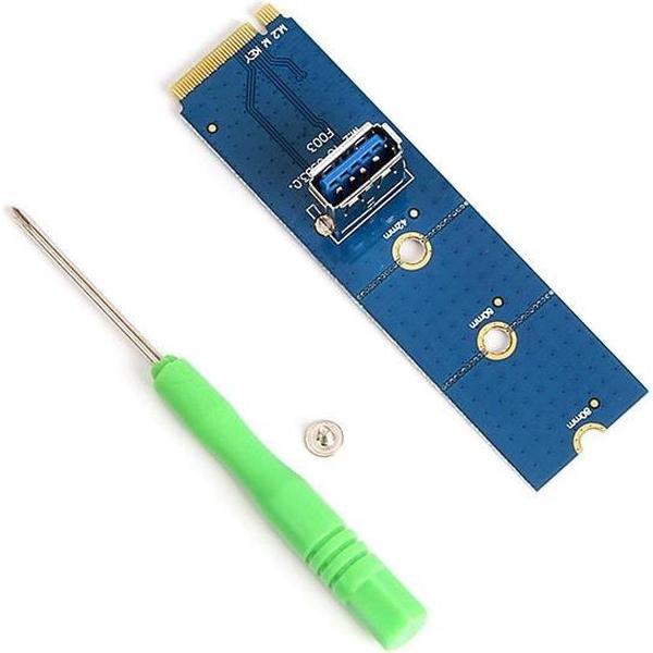 USB 3.0 NGFF M.2 naar PCI-E X16-sleuf Converter kaart ontmoet schroevendraaier(blauw)