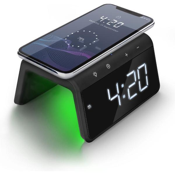 CALIBER HCG019QI/B - Wekker met draadloos laden - Zwart