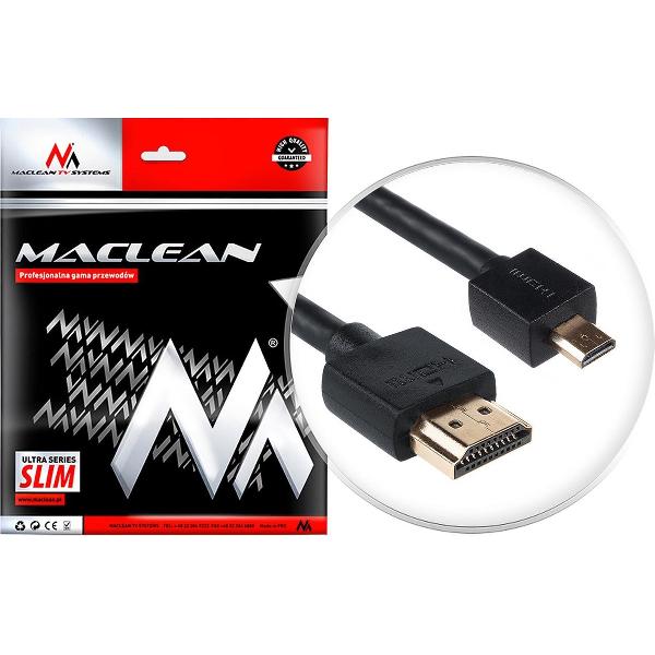 HDMI-microHDMI ULTRA SLIM v1.4 2 m kabel Maclean MCTV-722