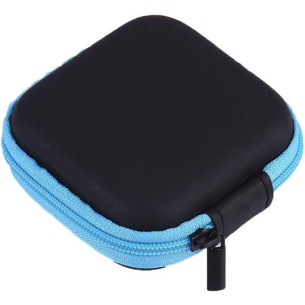 Opbergdoosje Vierkant Zwart blauw oordopjes