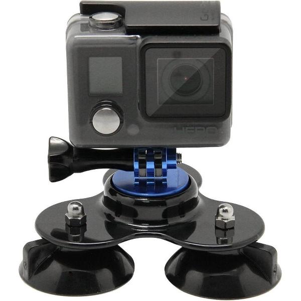 Triangel Richting Zuignapbevestiging met statiefbevestiging + handgreepschroef voor GoPro NIEUWE HERO / HERO6 / 5/5 sessie / 4 sessie / 4/3 + / 3/2/1, Xiaoyi en andere actiecamera's (donkerblauw)