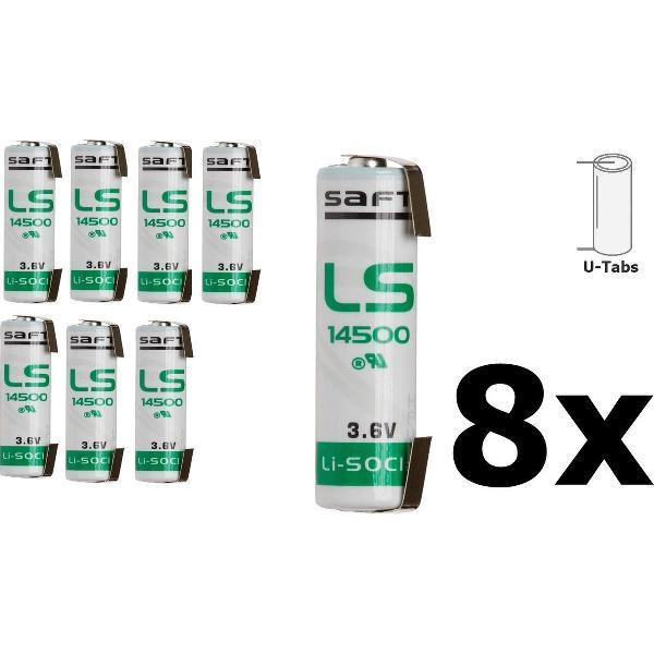 8 Stuks U-soldeerlipjes SAFT LS14500 / AA Lithium batterij 3.6V