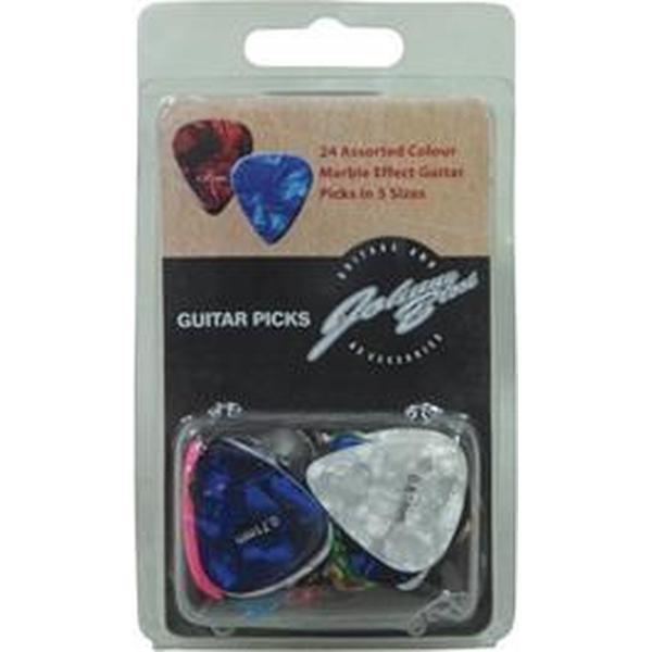 24 Gekleurde Marble Effect gitaar plectrums - 8 x 0.46mm, 8 x 0.71mm, 8 x 0.81mm