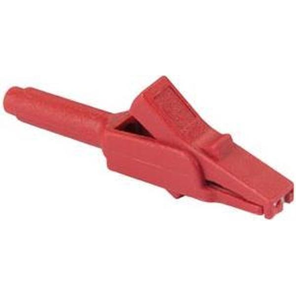 GEÏSOLEERDE KROKODILLENKLEM, ROOD, VROUWELIJKE STEKKERBUS 4 mm - MA 260SH (HM2611)