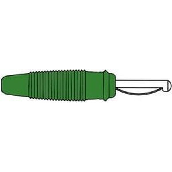 BANAANSTEKKER 4mm MET DWARSGAT EN SOLDEERAANSLUITING / GROEN (VQ 30) (HM1440D)