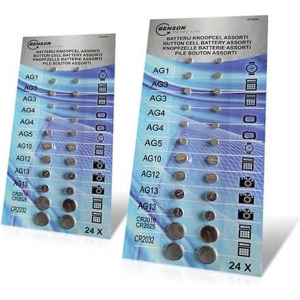 Konnoc Batterij Knoopcel 10 Soorten (24 Delig)