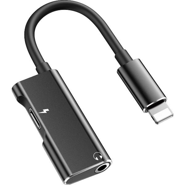 Lightning Splitter | Audio en Opladen | iPhone Splitter Adapter | Geschikt voor Apple iPhone / iPad / Koptelefoon | Lightning naar Lightning en Jack 3,5 mm