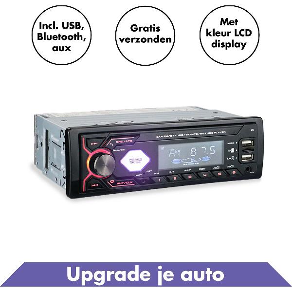 Autoradio met 2 Usb Poort en Bluetooth – Auto Radio met Afstandsbediening – 1 Din Enkel – Mp3 / Mp4 speler – Autoradio’s – Handsfree Bellen – Aux / SD – Car Stereo – Met Microfoon – Accessories Interieur – FM – Music Player – Radio’s – Inbouwframe